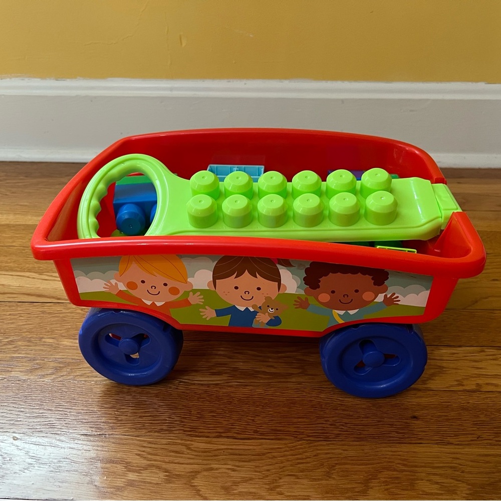 Colorful Kids Wagon with Blocks